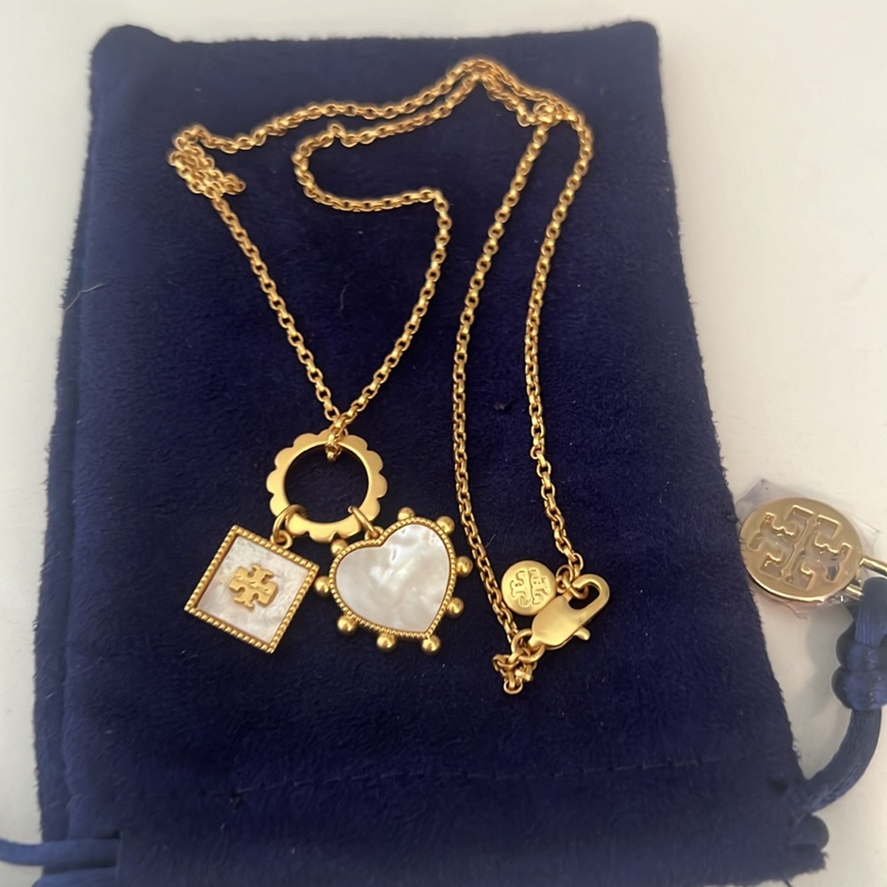 Tory Burch Heart & Square Necklace - Picture 14 of 16
